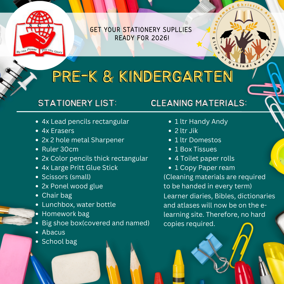 Grade 1 & 2 Stationery