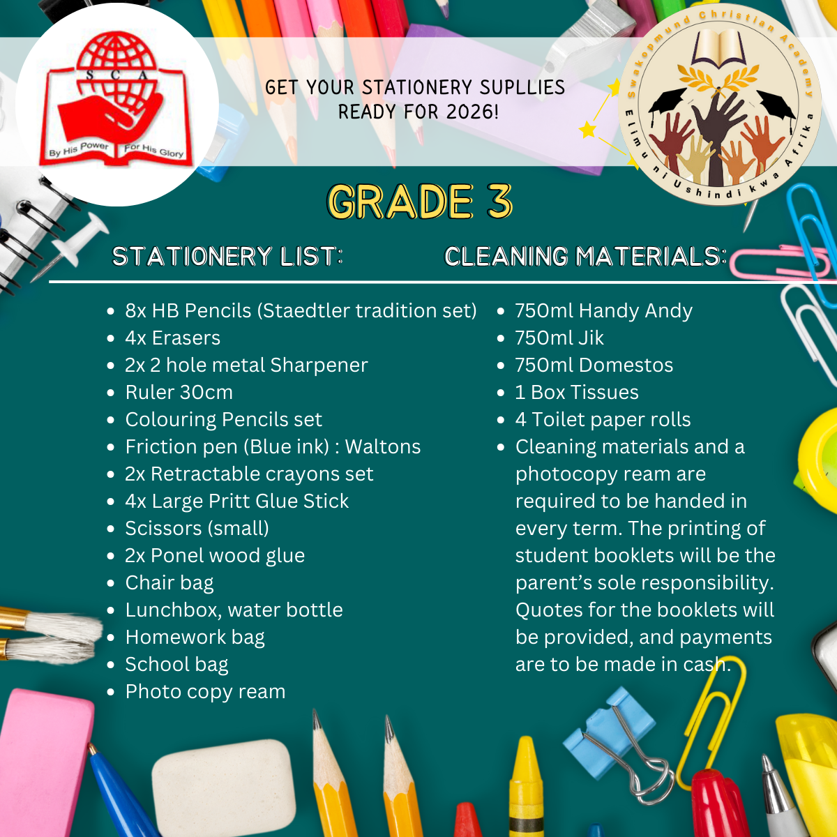Grade 3 Stationery