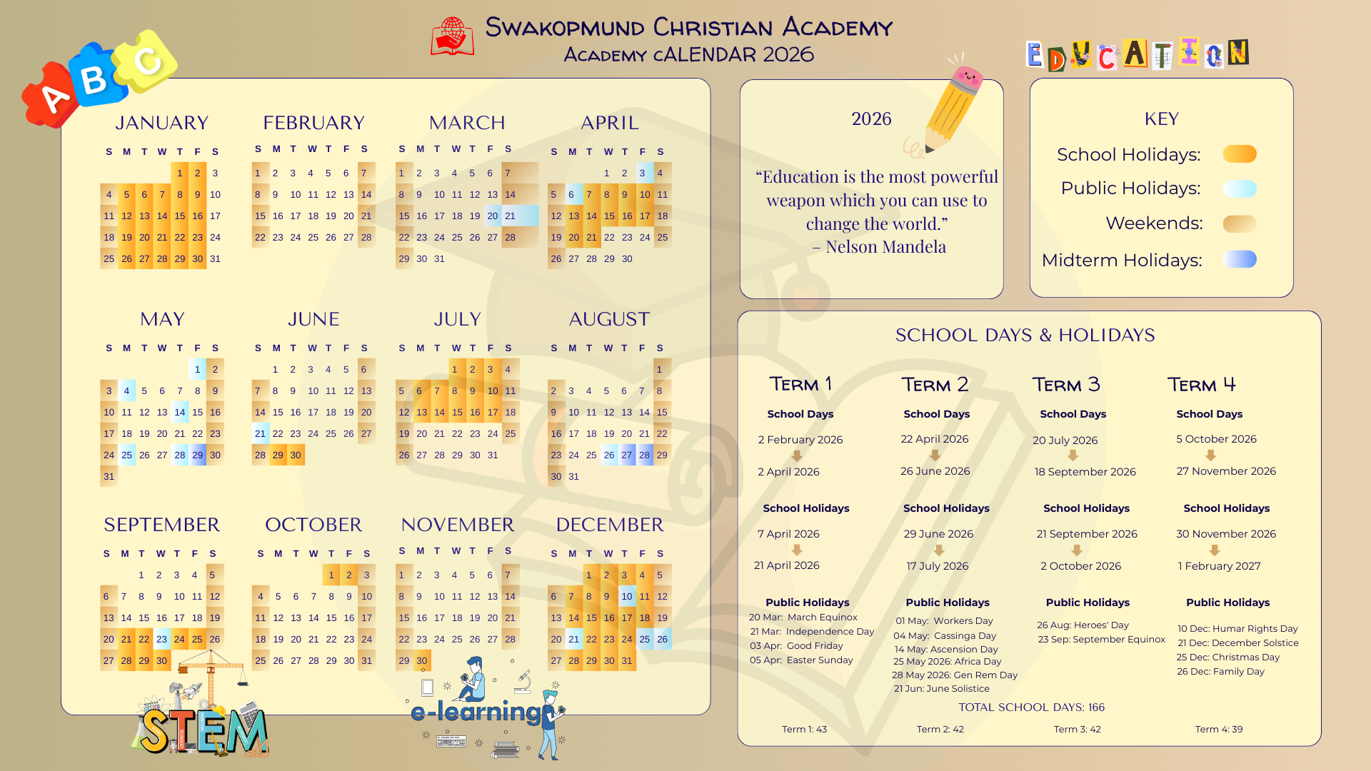 SCA Academic Calendar 2026